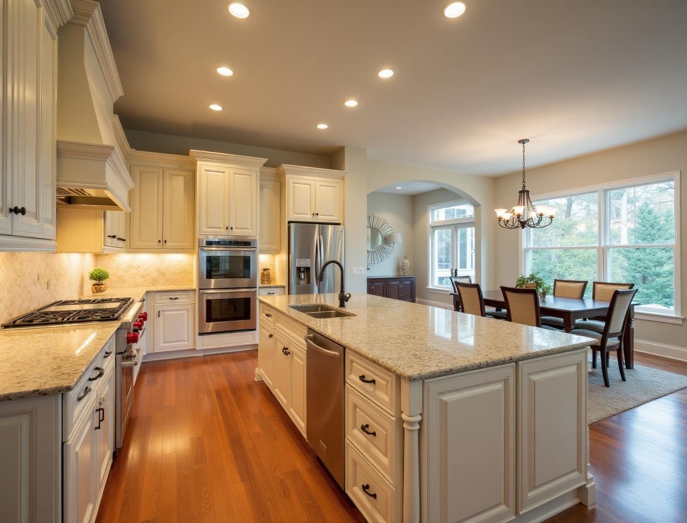 Luxury custom kitchen cabinets in Beverly Hills home with premium wood finishes