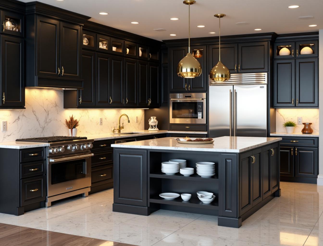 High-end kitchen design West LA featuring custom cabinetry